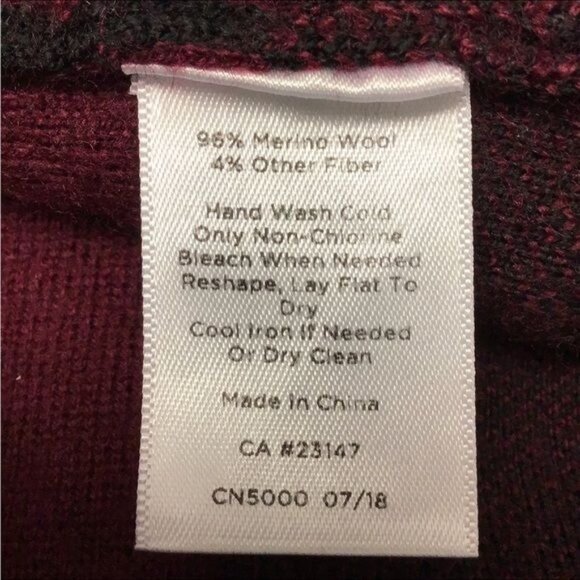 Talbots Women’s Open Front Pure Merino Wool Buffalo Plaid Sweater Cardigan - Picture 7 of 7